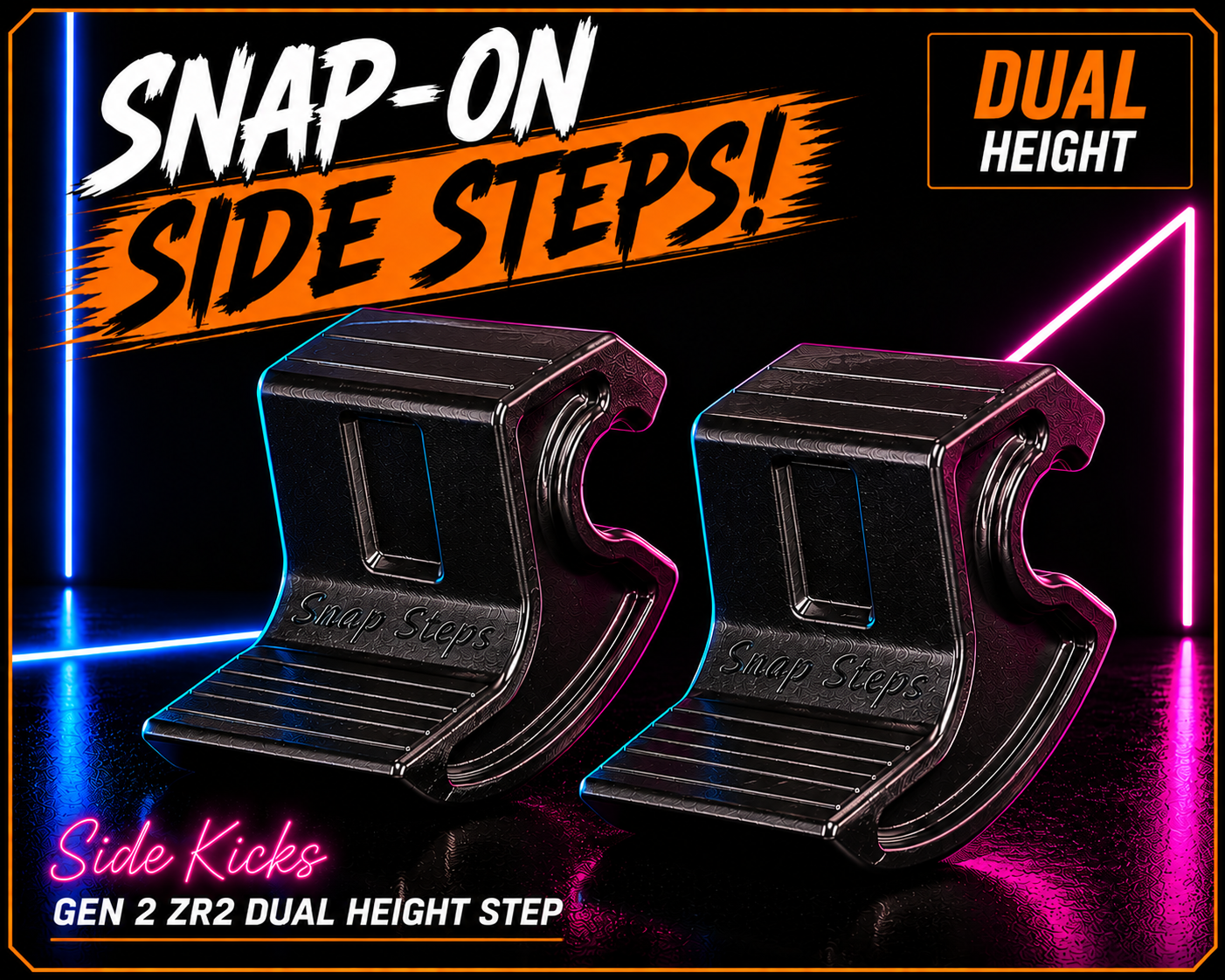 Gen 2 ZR2/AT4X Snap-On Side Steps - Dual Height - (2015-2022)