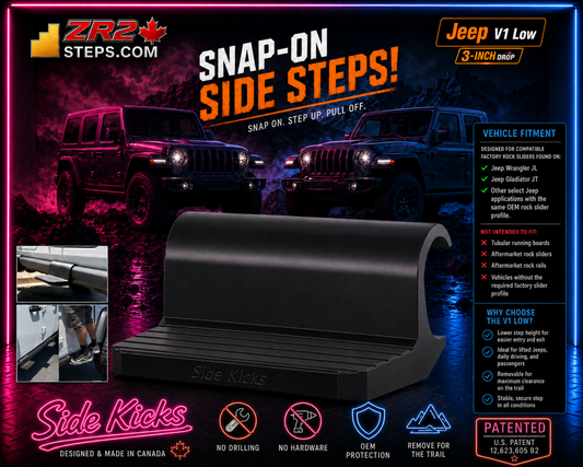Jeep Snap-On Side Steps - V1 Low
